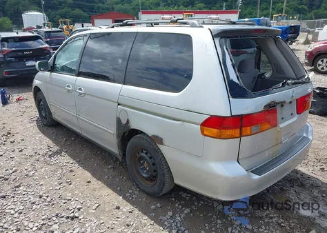 2002 Honda Odyssey Ex z USA, uszkodzony, nr VIN 5FNRL18602B047384